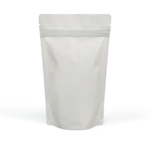White matt stand pouch - white,