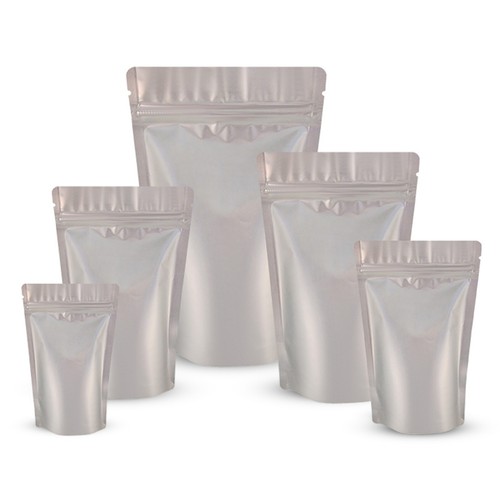 Silver matt stand pouches - silver,